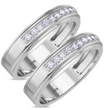 Photo of Prudence 1/2 ct tw. Same Sex Mens Band Set 10K White Gold [WM364W]