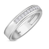 Photo of Prudence 1/2 ct tw. Diamond Same Sex Mens Band Set 10K White Gold [BT364WM]