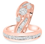 Photo of Lanie 1 1/2 ct tw. Diamond Round Solitaire Trio Set 10K Rose Gold [BT565R-R045]