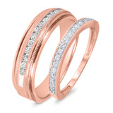 Photo of Cobie 2/3 ct tw. Diamond Wedding Band Set 10K Rose Gold [WB559R]