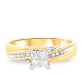 Photo of Princess Adalyn 3/8 CT. T.W. Princess Cluster Bridal Set 10K Yellow Gold [BT520YE-C000]