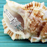 Photo of Grand Elegance 2 1/7 ct tw. Diamond Princess Cluster Engagement Ring 14K Rose Gold [BT592RE-C000]