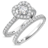 Photo of Kailani 1 1/2 Carat T.W. Diamond Round Solitaire Bridal Set 14K White Gold [BR365W-R038]