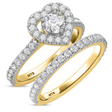 Photo of Kailani 1 1/2 Carat T.W. Diamond Round Solitaire Bridal Set 14K Yellow Gold [BR365Y-R038]