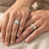 Photo of Marline 1 1/2 ct tw. Diamond Round Solitaire Trio Set 14K Yellow Gold [BT368Y-R023]