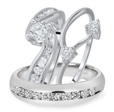 Photo of Lanie 1 1/2 ct tw. Diamond Round Solitaire Trio Set 14K White Gold [BT565W-R045]