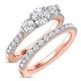 Photo of Melika 2 1/4 Carat T.W. Diamond Round Solitaire Bridal Set 10K Rose Gold [BR366R-R070]