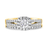 Photo of Carson 1 1/7 Carat T.W. Diamond Round Solitaire Bridal Set 10K Yellow Gold [BR682Y-R045]