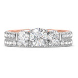 Photo of Melika 2 1/4 Carat T.W. Diamond Round Solitaire Bridal Set 14K Rose Gold [BR366R-R070]