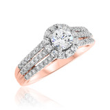 Photo of Betty 1 1/10 Carat T.W. Diamond Round Solitaire Bridal Set 10K Rose Gold [BT683RE-R045]