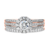 Photo of Betty 1 1/10 Carat T.W. Round Solitaire Bridal Set 14K Rose Gold [BR683R-R045]