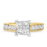 Photo of Grand Elegance 2 1/7 ct tw. Princess Diamond Engagement Ring 14K Yellow Gold [BT592YE-C000]