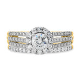 Photo of Betty 1 1/10 Carat T.W. Diamond Round Solitaire Bridal Set 10K Yellow Gold [BR683Y-R045]