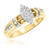 Photo of Marquis Bexley 5/8 Carat T.W. Marquise Cluster Bridal Set 14K Yellow Gold [BT528YE-C000]
