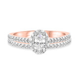 Photo of Breanna 3/4 Carat T.W. Oval Solitaire Bridal Set 14K Rose Gold [BR367R-V029]