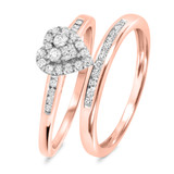 Photo of Bella 1/2 Carat T.W. Diamond Heart Cluster Bridal Set 10K Rose Gold [BR534R-C000]
