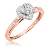 Photo of Bella 1/2 Carat T.W. Diamond Heart Cluster Bridal Set 10K Rose Gold [BT534RE-C000]