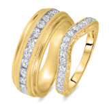 Photo of Everett 1 ct tw. Diamond Wedding Band Set 10K Yellow Gold [WB561Y]