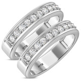 Photo of Keanu 1 1/5 ct tw. Diamond Same Sex Mens Band Set 10K White Gold [WM373W]