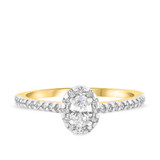 Photo of Breanna 3/4 Carat T.W. Diamond Oval Solitaire Bridal Set 14K Yellow Gold [BT367YE-V029]