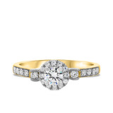 Photo of Ella 3/4 ct tw. Round Solitaire Diamond Bridal Ring Set 14K Yellow Gold [BT685YE-C000]