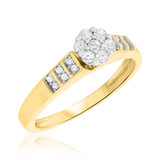 Photo of Amorous 1/4 ct tw. Round Cluster Engagement Ring 10K Yellow Gold [BT509YE-C000]