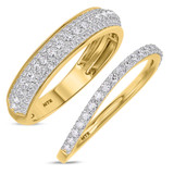 Photo of Ember 1 ct tw. Diamond Wedding Band Set 10K Yellow Gold [WB273Y]