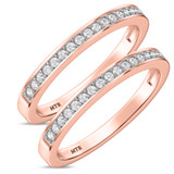 Photo of Marline 3/8 ct tw. Diamond Same Sex Ladies Band Set 10K Rose Gold [WL368R]