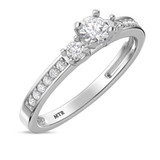 Photo of Marline 7/8 Carat T.W. Diamond Round Solitaire Bridal Set 14K White Gold [BT368WE-R023]