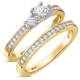 Photo of Marline 7/8 Carat T.W. Diamond Round Solitaire Bridal Set 14K Yellow Gold [BR368Y-R023]