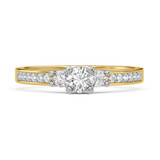 Photo of Marline 7/8 Carat T.W. Diamond Round Solitaire Bridal Set 14K Yellow Gold [BT368YE-R023]
