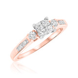 Photo of Eleanor 1 1/8 ct tw. Princess Cluster Trio Set 10K Rose Gold [BT567RE-C000]