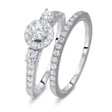 Photo of Grand Calla 1 1/10 Carat T.W. Round Solitaire Bridal Set 14K White Gold [BR552W-R029]