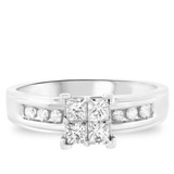 Photo of Davenport 1 ct tw. Princess Cluster Trio Set 10K White Gold [BT515WE-C000]