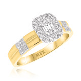 Photo of Jesse 3/8 CT. T.W. Fancy Cluster Bridal Set 10K Yellow Gold [BT252YE-C000]