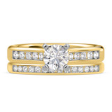 Photo of Samaria 1 1/6 Carat T.W. Diamond Round Solitaire Bridal Set 14K Yellow Gold [BR371Y-R070]