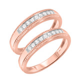 Photo of Leia 3/8 ct tw. Diamond Same Sex Mens Band Set 14K Rose Gold [WM517R]