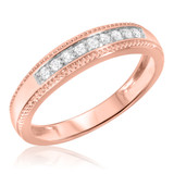 Photo of Leia 3/8 ct tw. Diamond Same Sex Mens Band Set 14K Rose Gold [BT517RM]