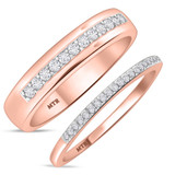 Photo of Harlowe 3/8 ct tw. Diamond Wedding Band Set 14K Rose Gold [WB361R]