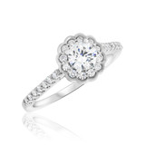 Photo of Bree 7/8 Carat T.W. Diamond Round Solitaire Bridal Set 10K White Gold [BT697WE-R045]