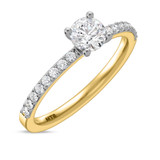 Photo of Keanu 1 Carat T.W. Diamond Round Solitaire Bridal Set 10K Yellow Gold [BT373YE-R045]
