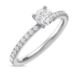 Photo of Keanu 1 1/2 ct tw. Diamond Round Solitaire Trio Set 14K White Gold [BT373WE-R045]
