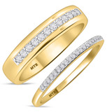 Photo of Harlowe 3/8 ct tw. Diamond Wedding Band Set 10K Yellow Gold [WB361Y]