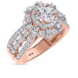 Photo of Jemma 2 Carat T.W. Diamond Round Solitaire Bridal Set 14K Rose Gold [BT274RE-R070]