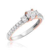 Photo of Evermore 7/8 ct tw. Diamond Round Solitaire Engagement Ring 14K White Gold [BT452WE-R038]