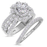 Photo of Jemma 2 CT. T.W. Diamond Round Solitaire Bridal Set 10K White Gold [BR274W-R070]