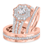 Photo of Hailee 3 1/2 ct tw. Lab Grown Round Solitaire Trio Set 10K Rose Gold [BT1424R-L070]