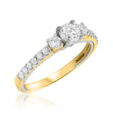 Photo of Evermore 1 7/8 ct tw. Diamond Round Solitaire Trio Set 10K Yellow Gold [BT452YE-R038]