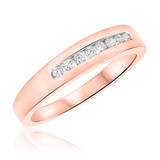 Photo of Culvera 3/8 ct tw. Diamond His and Hers Matching Wedding Band Set 10K Rose Gold [BT585RM]