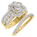 Photo of Jemma 2 CT. T.W. Diamond Round Solitaire Bridal Set 14K Yellow Gold [BR274Y-R070]